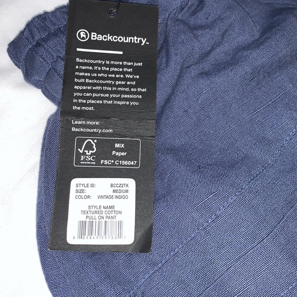 BNWT BackCountry Textured Cotton Pull On Pant ..No Longer Sold on Site! - Picture 3 of 8